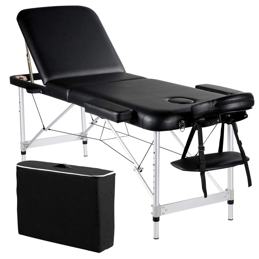 Tattoo & Massage Bed – Adjustable Folding with Back Support | Heavy-Duty Aluminum Frame