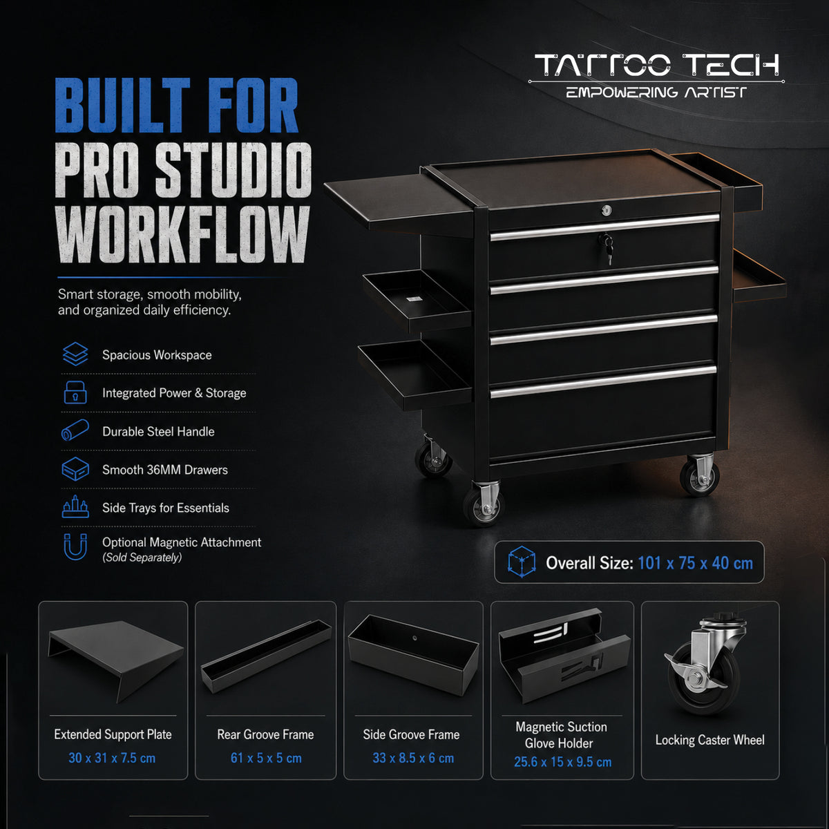 4D Large Tattoo Workstation For Studios