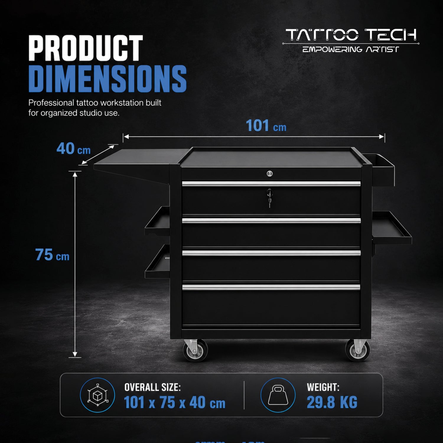 4D Large Tattoo Workstation For Studios