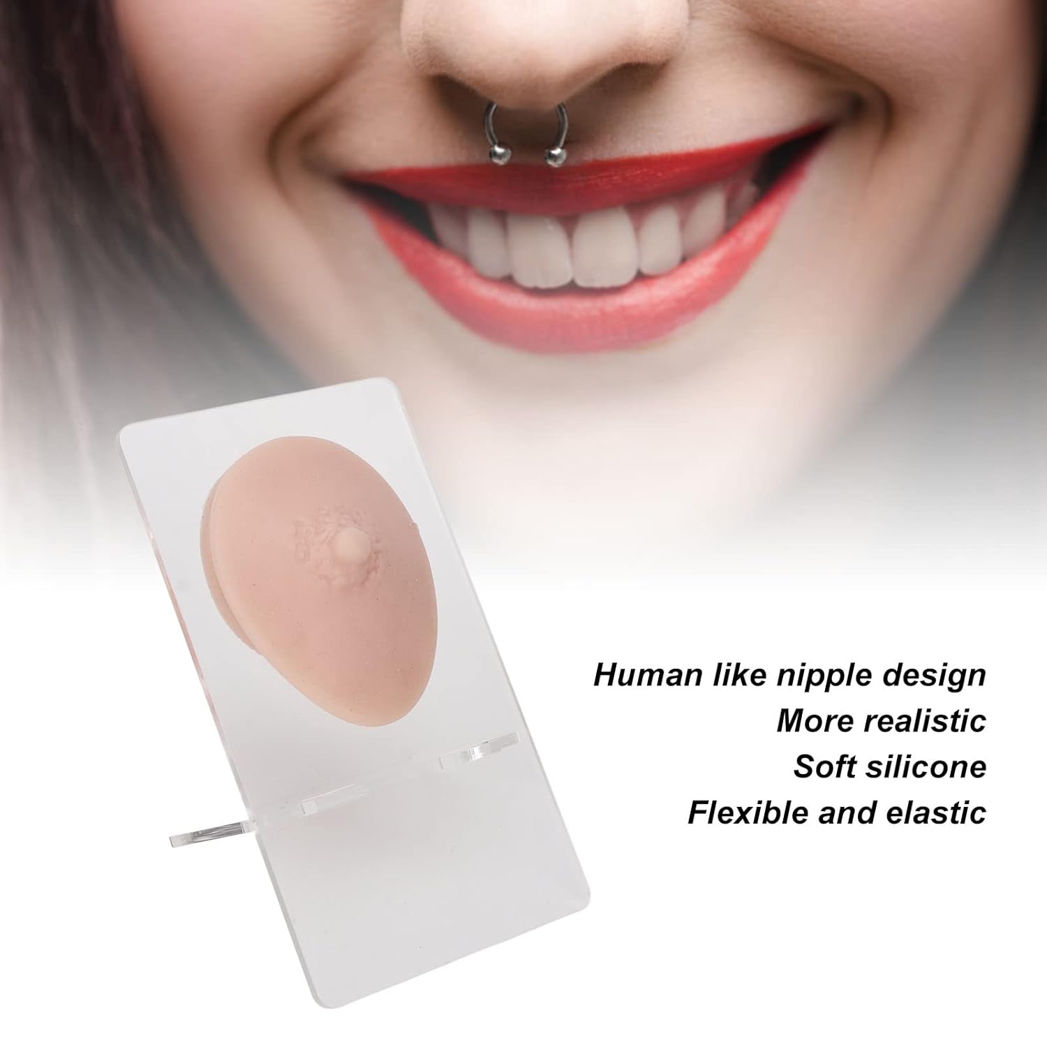 Soft Silicone Realistic Nipple Part for Piercing Practice