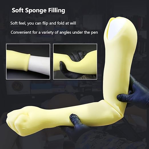 Tattoo Practice Silicone Arm, 24.8 inch 1:1 High Simulation Tattooing Practice Skin