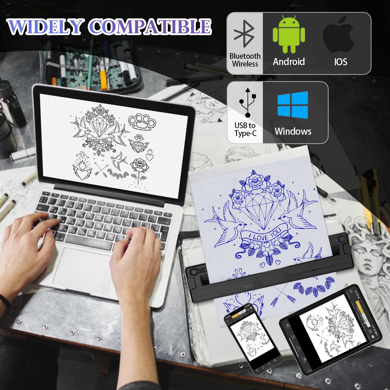 Wireless Tattoo Transfer Printer 