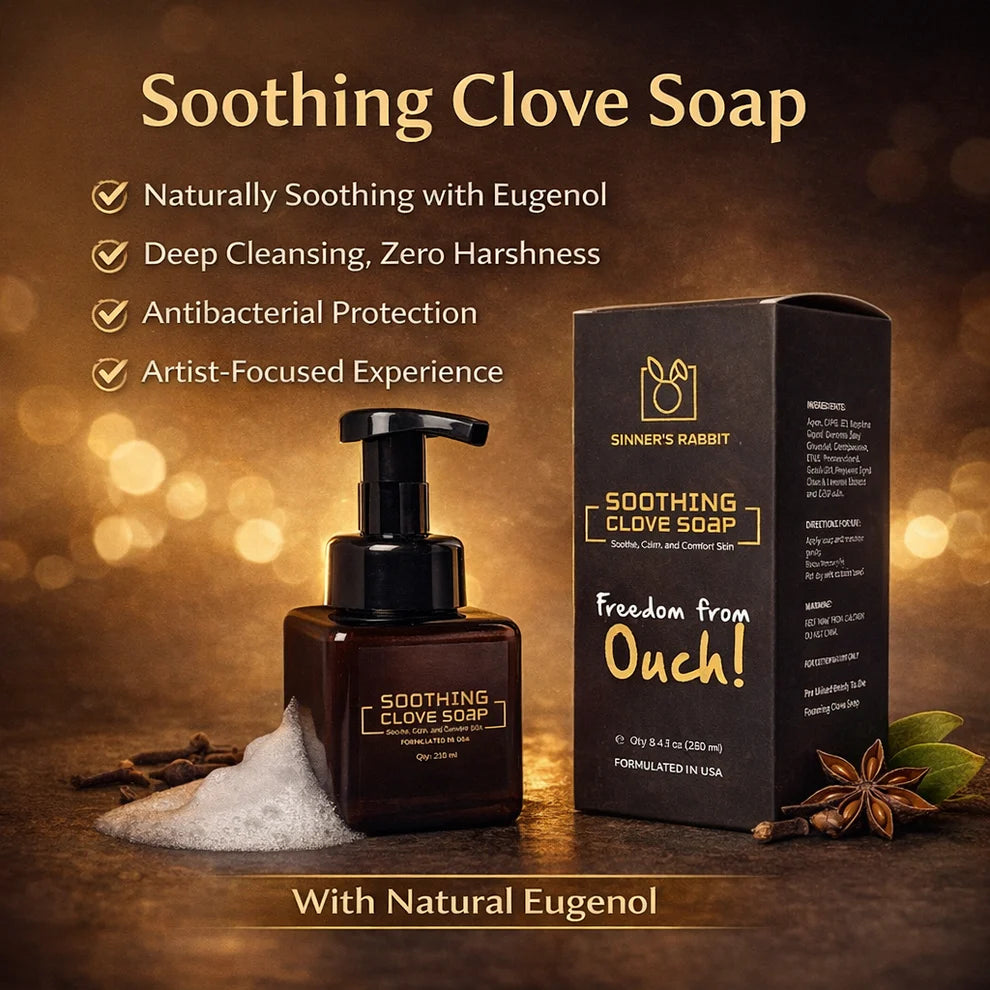 Soothing Clove Soap with packaging on a Clove Soap Foaming Pump Bottle