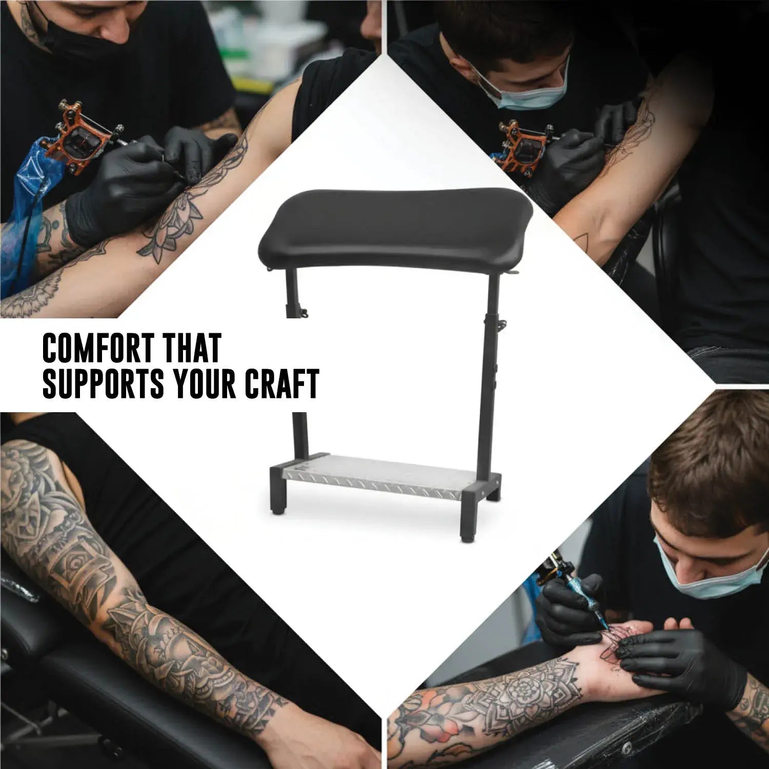 Portable Tattoo Armrest Stand with Rotating Seat