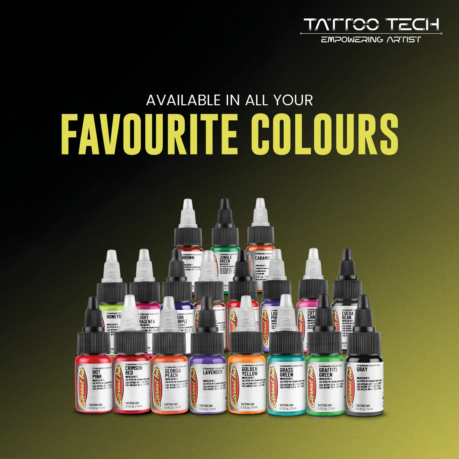Eternal Tattoo Colors - Individual Bottles - 0.5oz