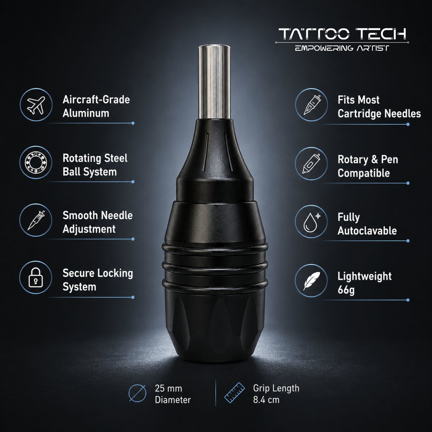 Adjustable Tattoo Cartridge Grip