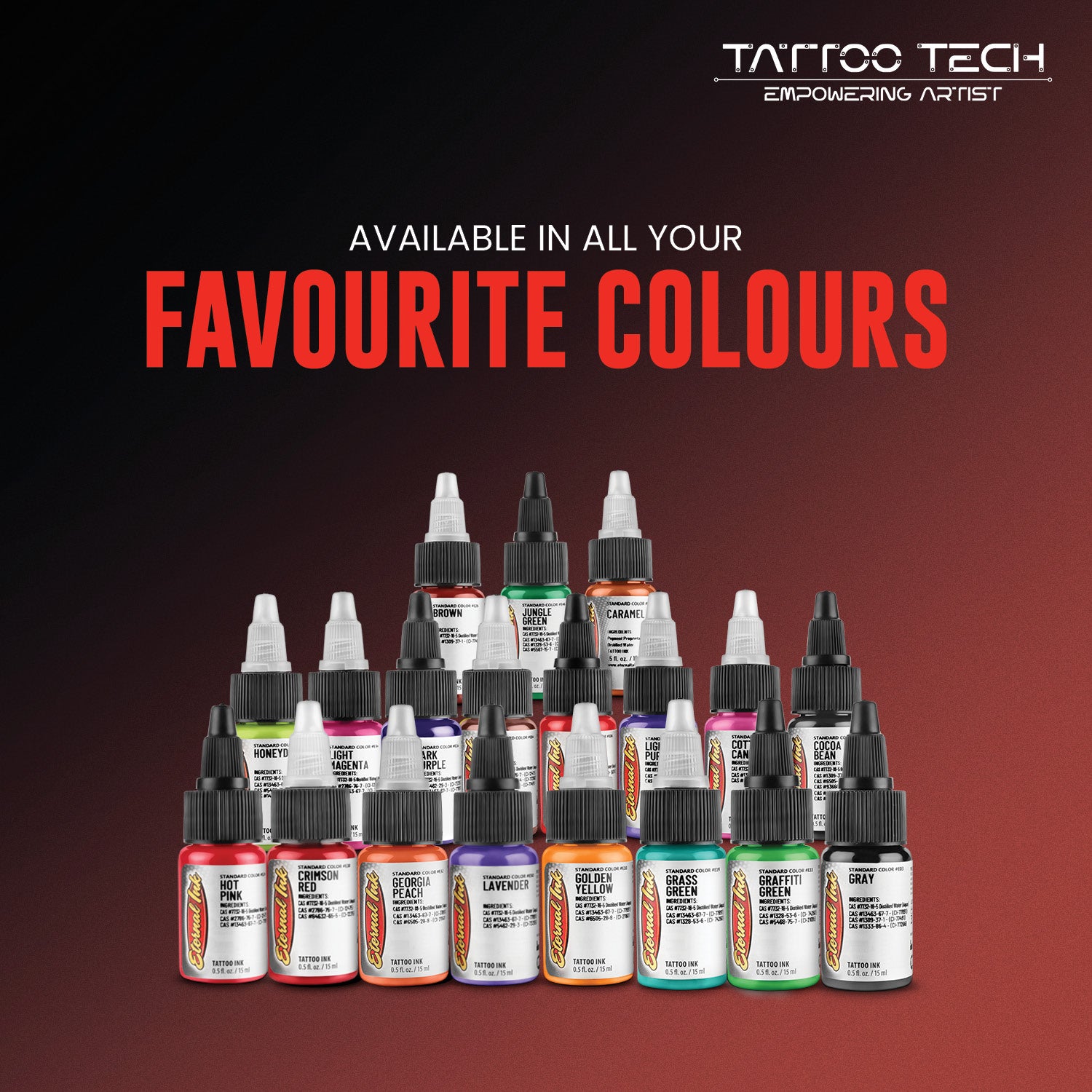 Eternal Tattoo Colors - Individual Bottles - 0.5oz
