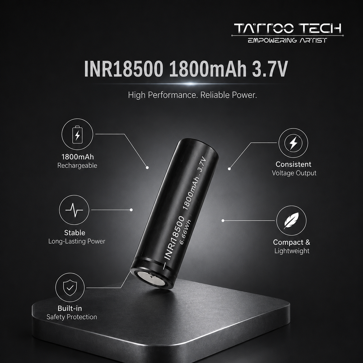 Rechargeable Lithium Battery - 1800mAh