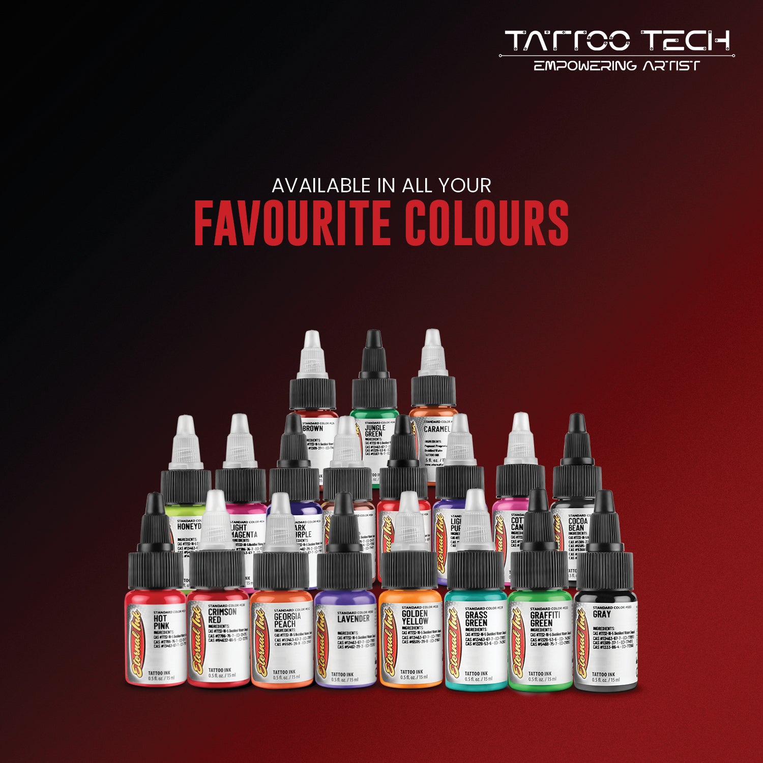 Eternal Tattoo Colors - Individual Bottles - 0.5oz