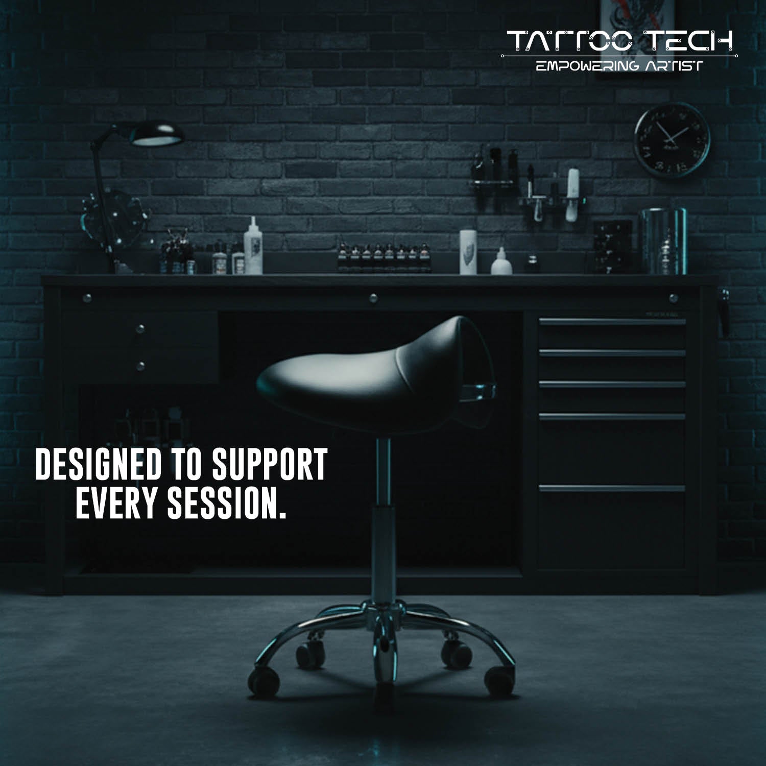 Saddle-Shaped Adjustable Wave Seat – Tattoo Stool Chair (Model 9908)