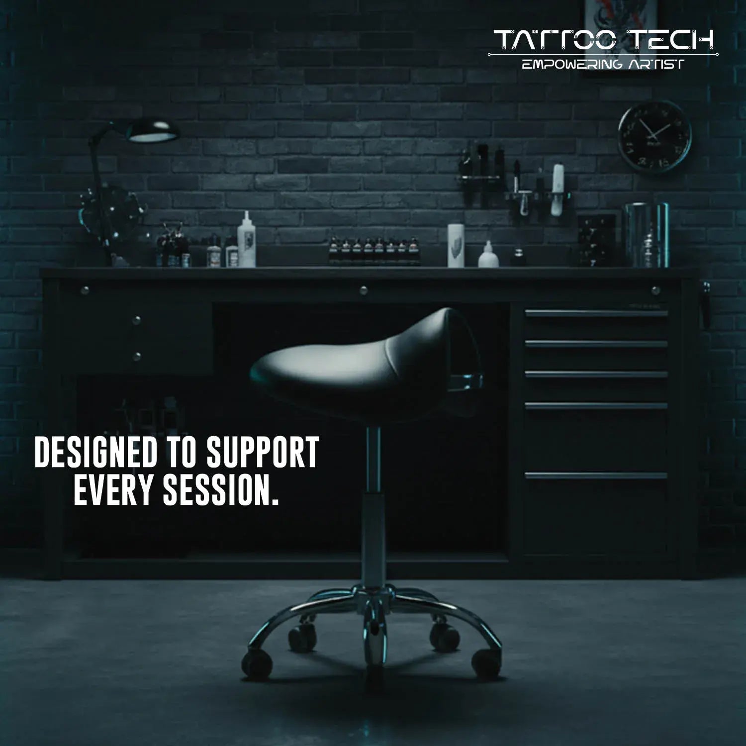 Saddle-Shaped Adjustable Wave Seat – Tattoo Stool Chair (Model 9908)
