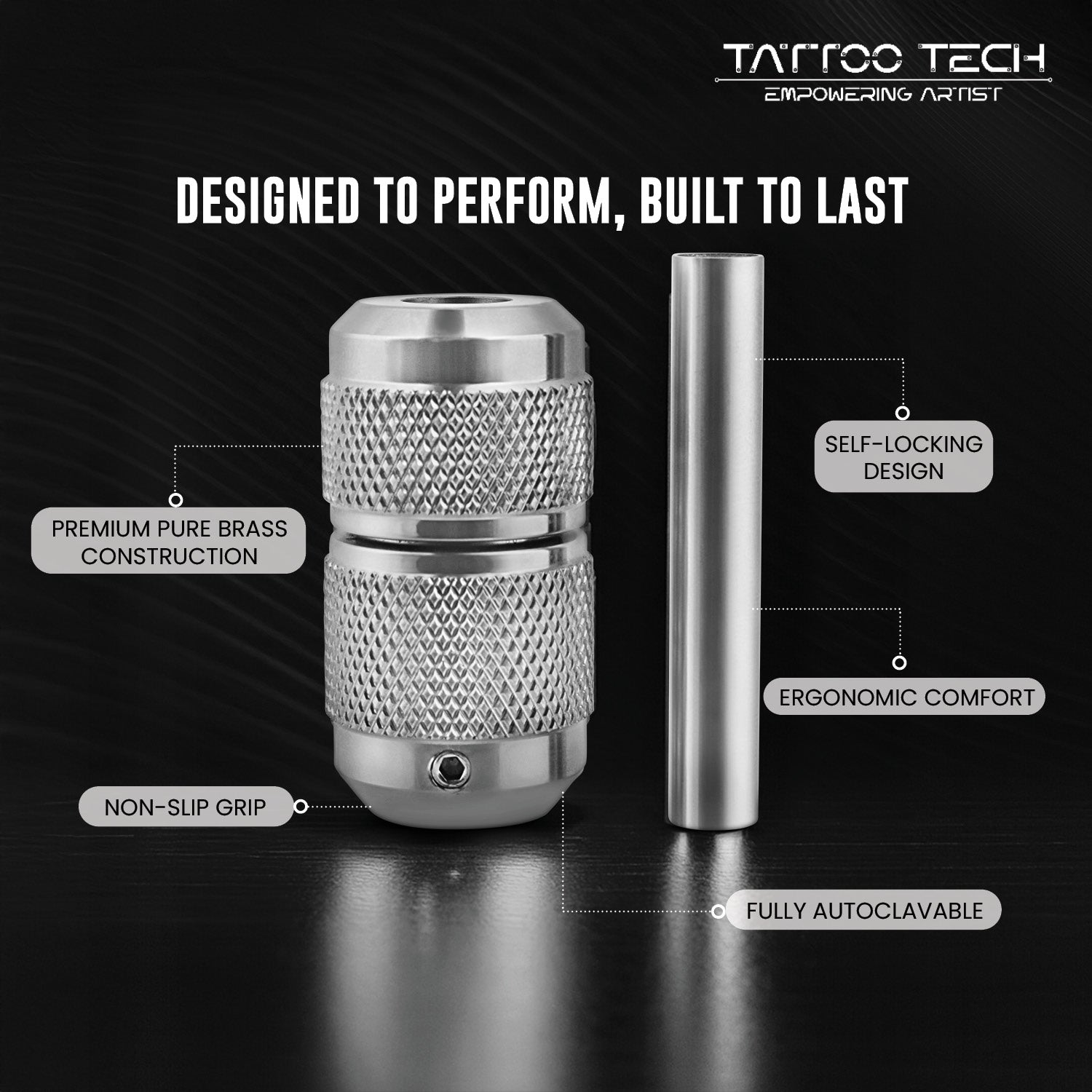 Tattoo Tech Pure Steel Material Self-Locking Grip