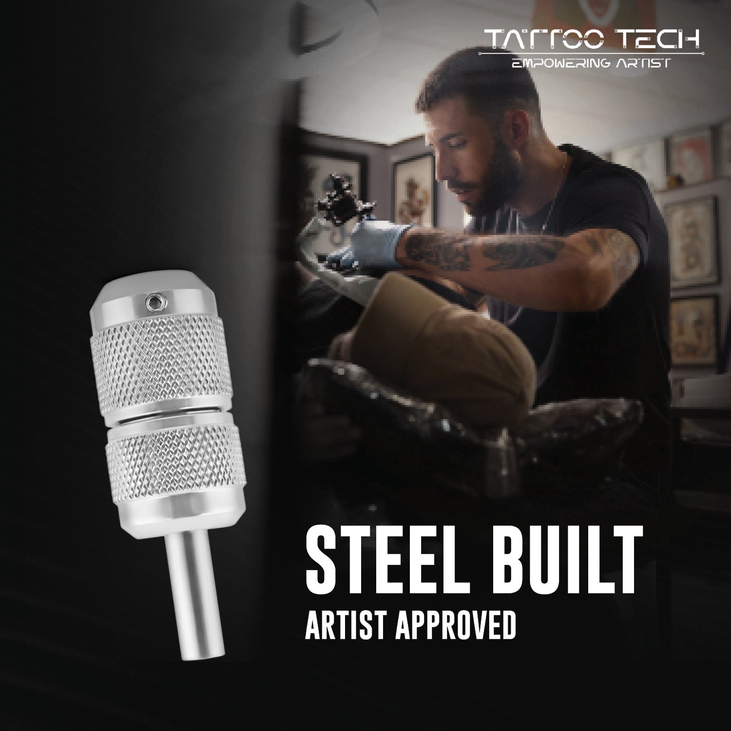 Tattoo Tech Pure Steel Material Self-Locking Grip