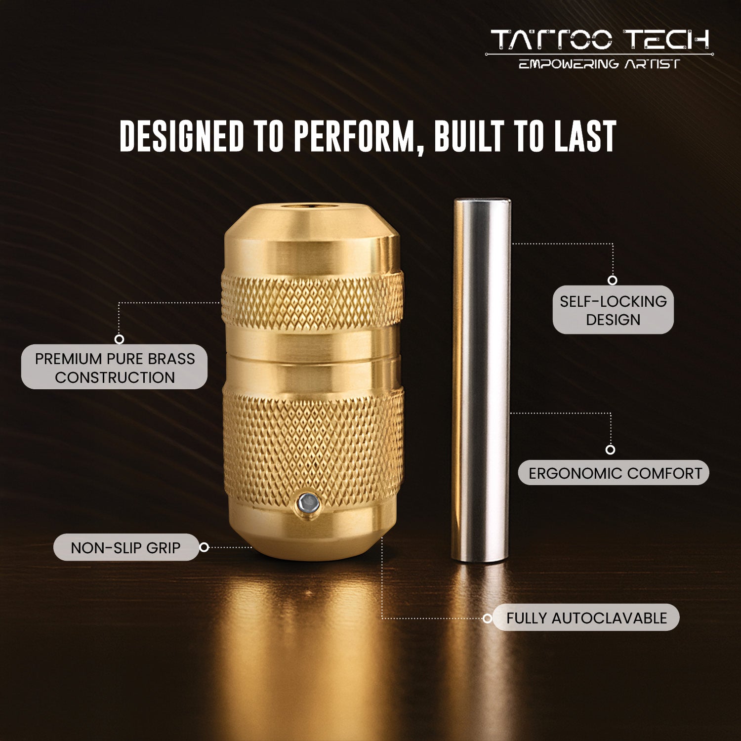 Tattoo Tech Pure Brass Material Self-Locking Grip
