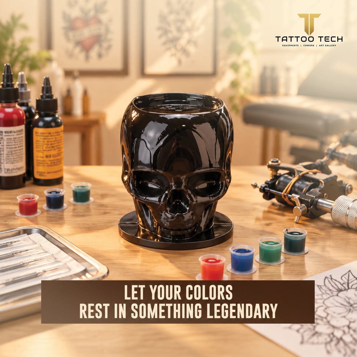 Disposable Skull Tattoo Ink Cups