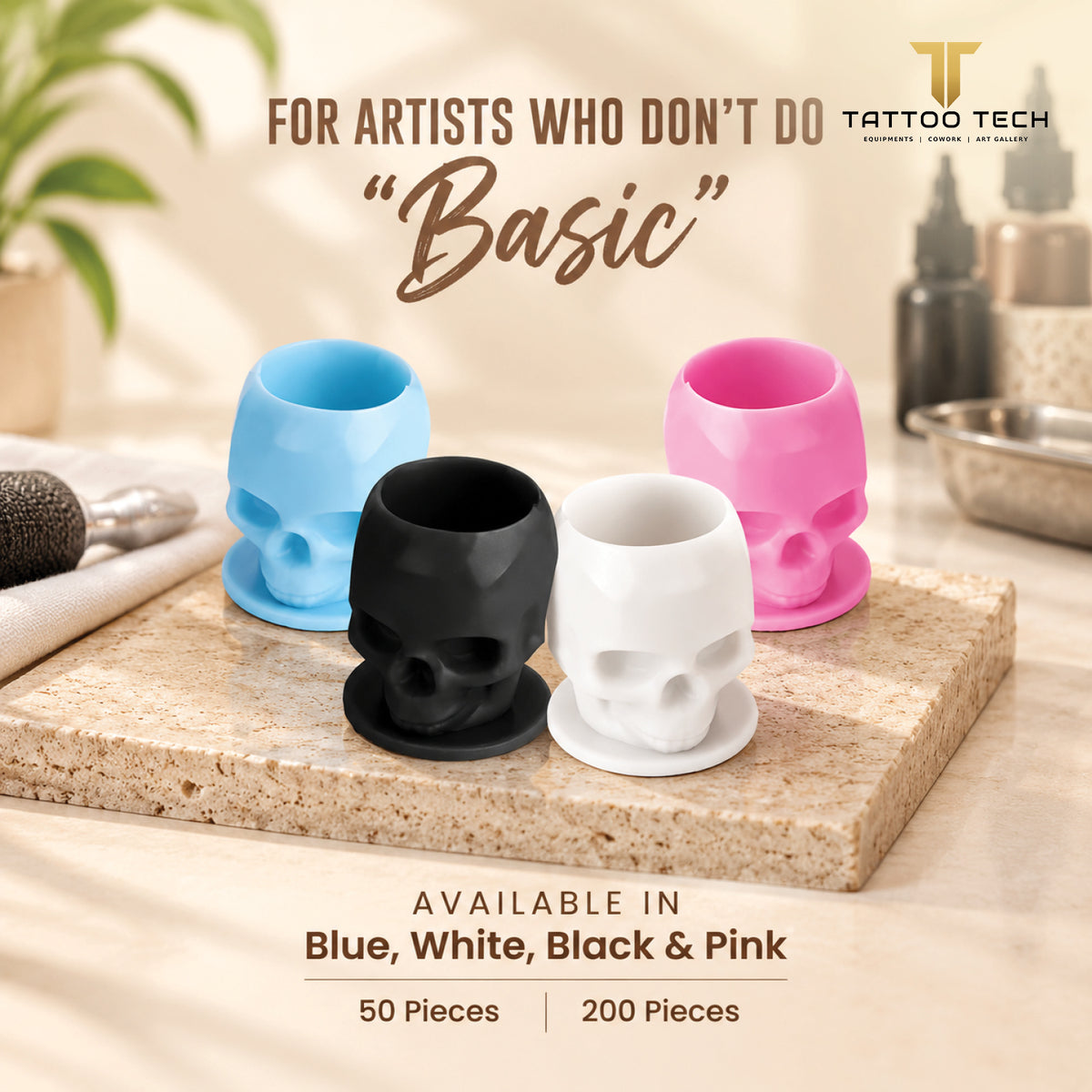 Disposable Skull Tattoo Ink Cups