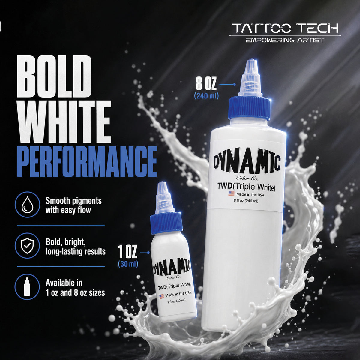 Dynamic Triple White Tattoo Ink