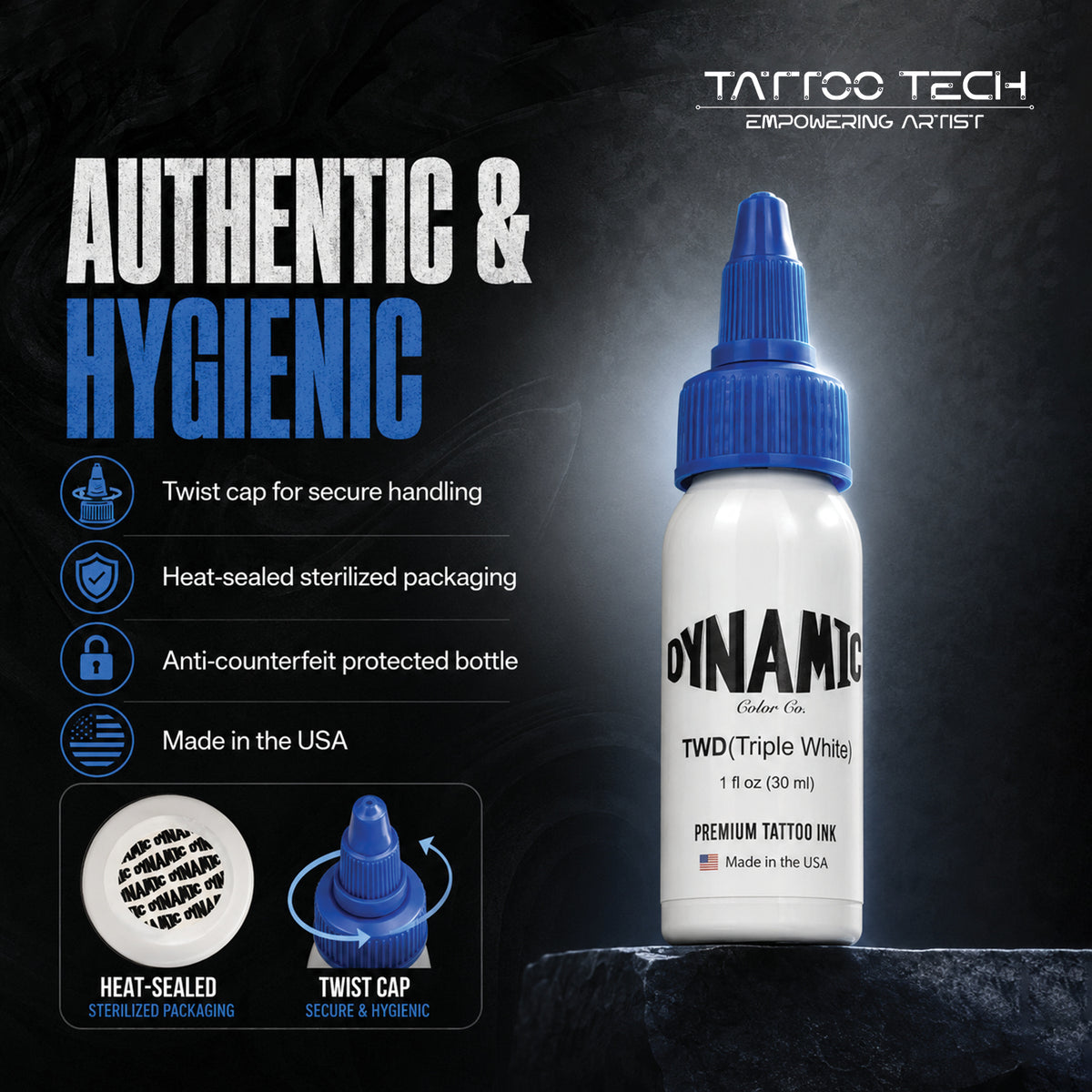 Dynamic Triple White Tattoo Ink