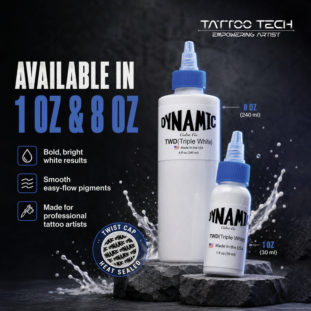 Dynamic Triple White Tattoo Ink