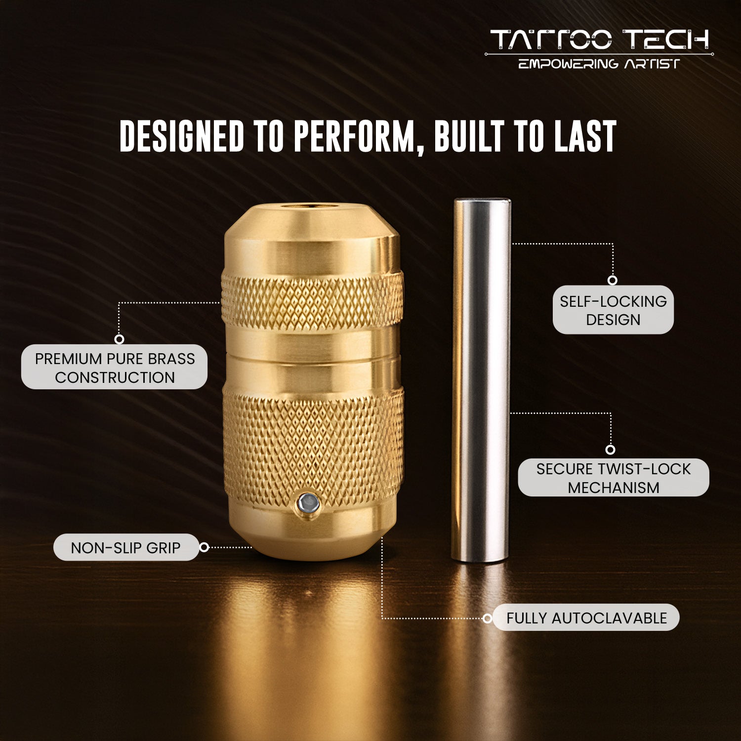 Tattoo Tech Pure Brass Material Self-Locking Grip