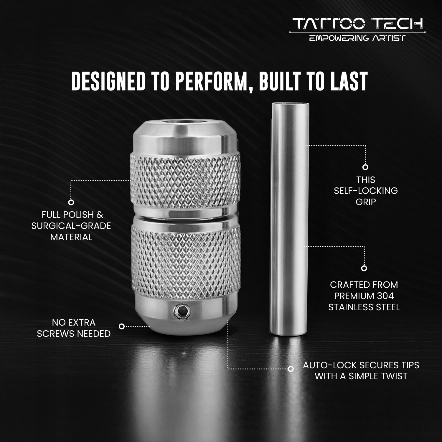 Tattoo Tech Pure Steel Material Self-Locking Grip