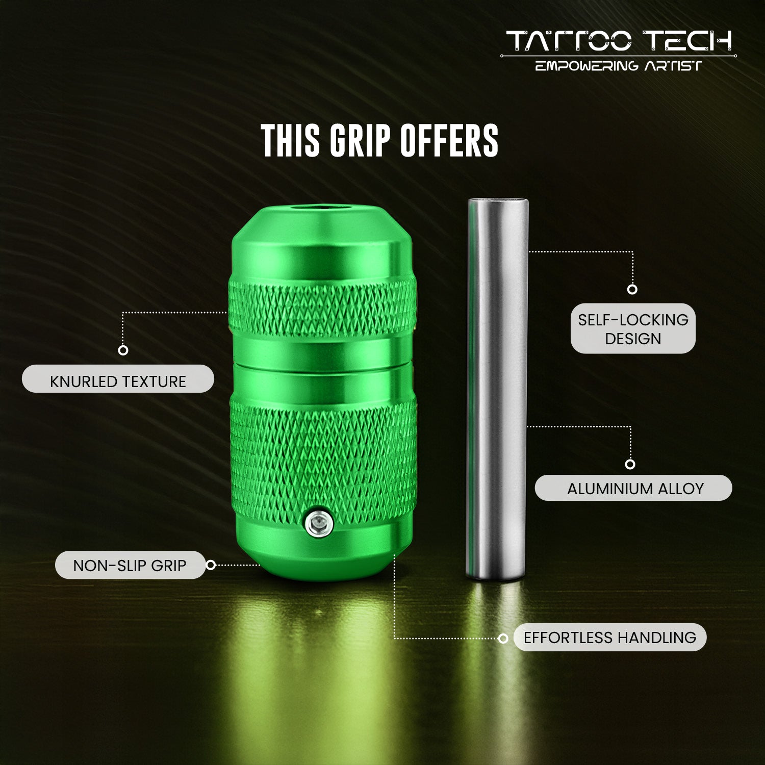 Tattoo Tech Pure Aluminium Material Self-Locking Grip