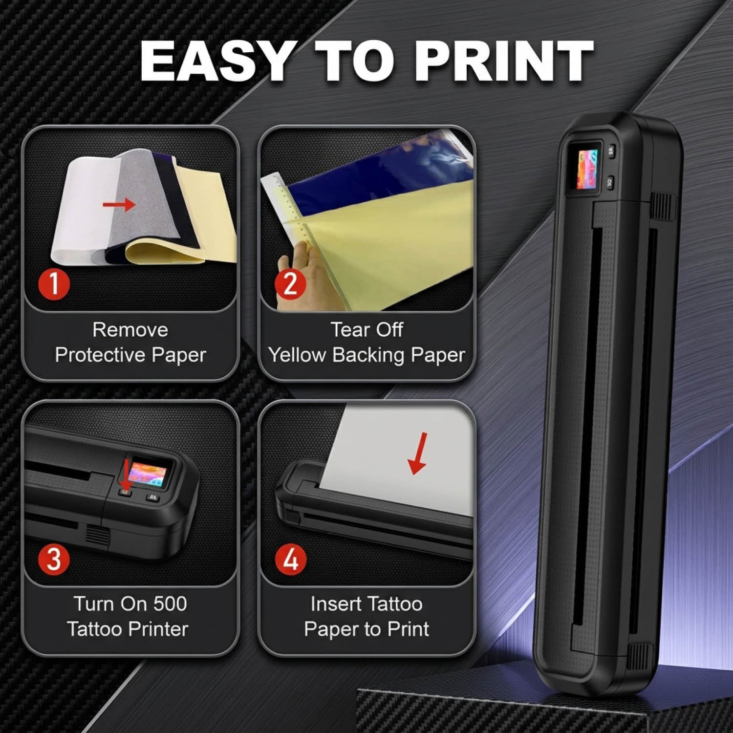 MHT-500 Stencil Wireless Thermal Tattoo Printer