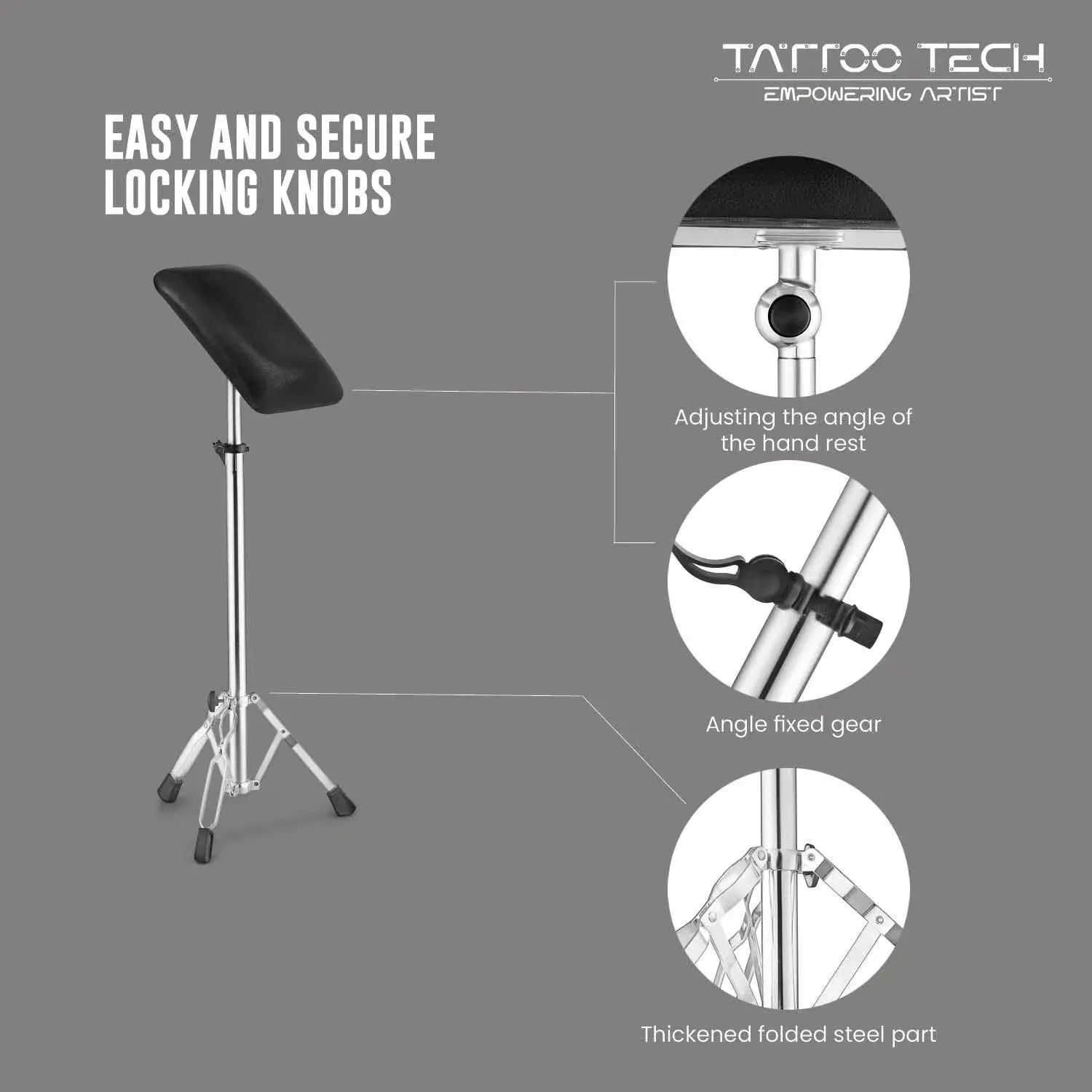Adjustable Stainless Steel Tripod Tattoo Armrest Stand