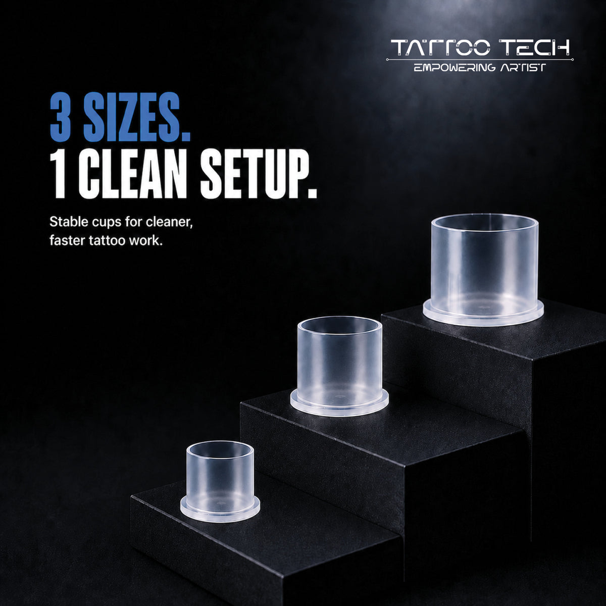 Flat Base, Deep Well-Shaped Tattoo Ink Cups-1000pieces