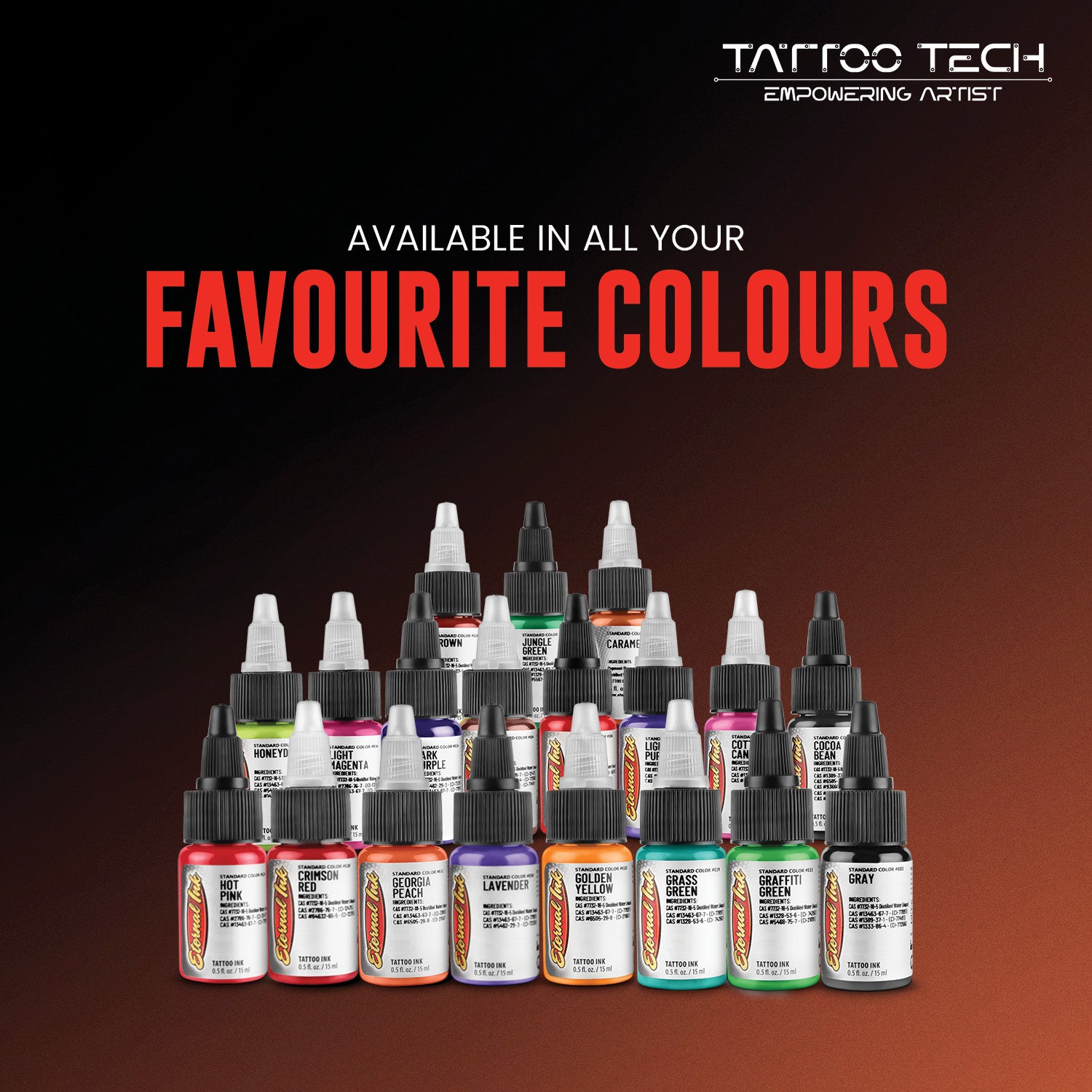 Eternal Tattoo Colors - Individual Bottles - 0.5oz