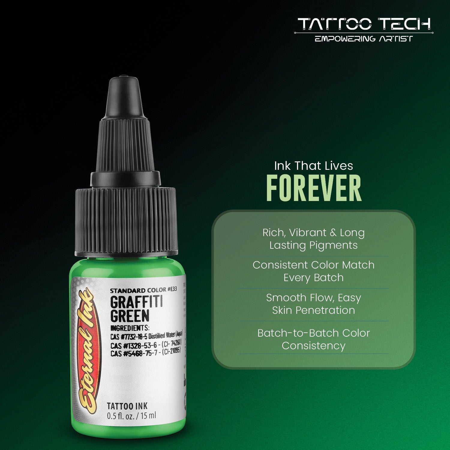 Eternal Tattoo Colors - Individual Bottles - 0.5oz