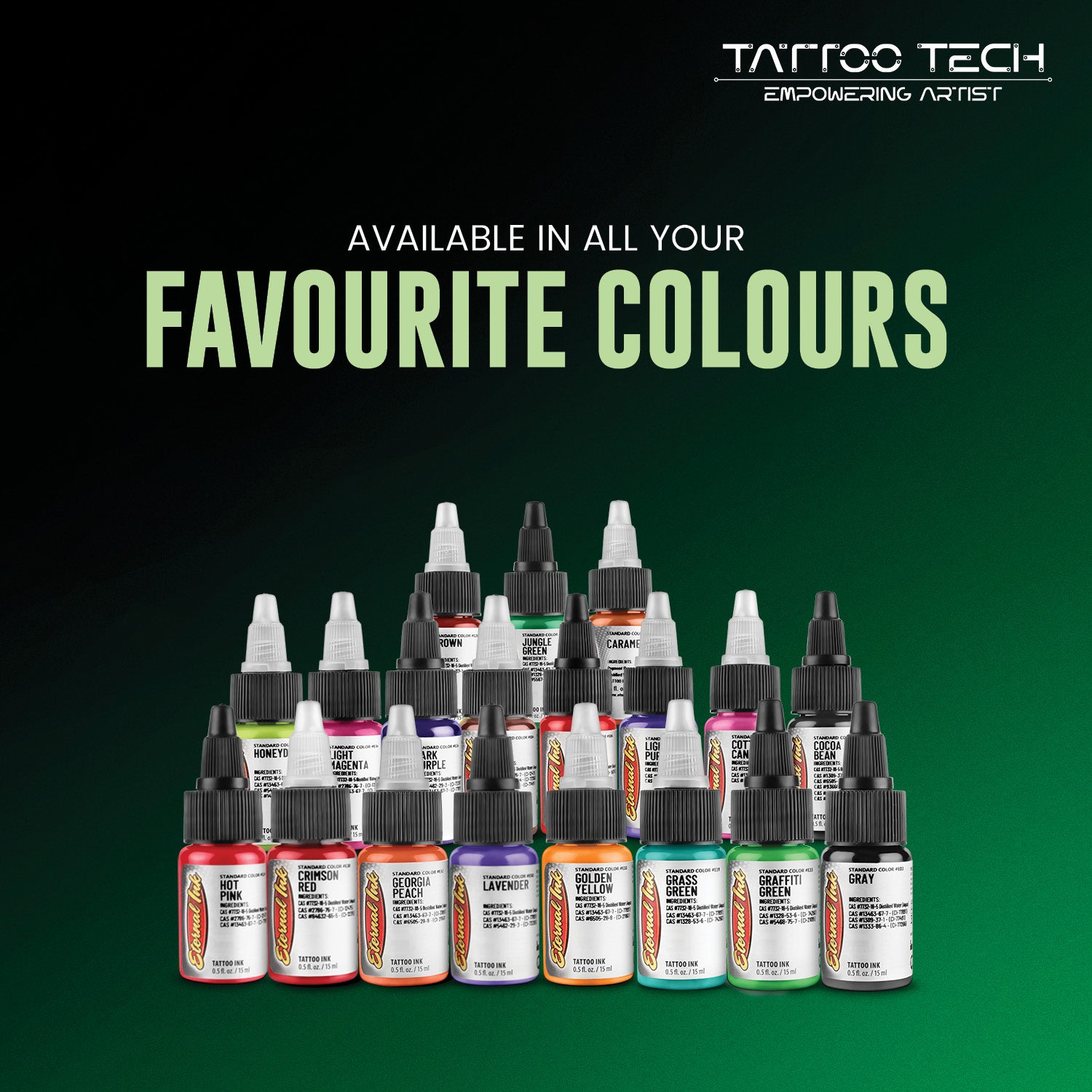Eternal Tattoo Colors - Individual Bottles - 0.5oz