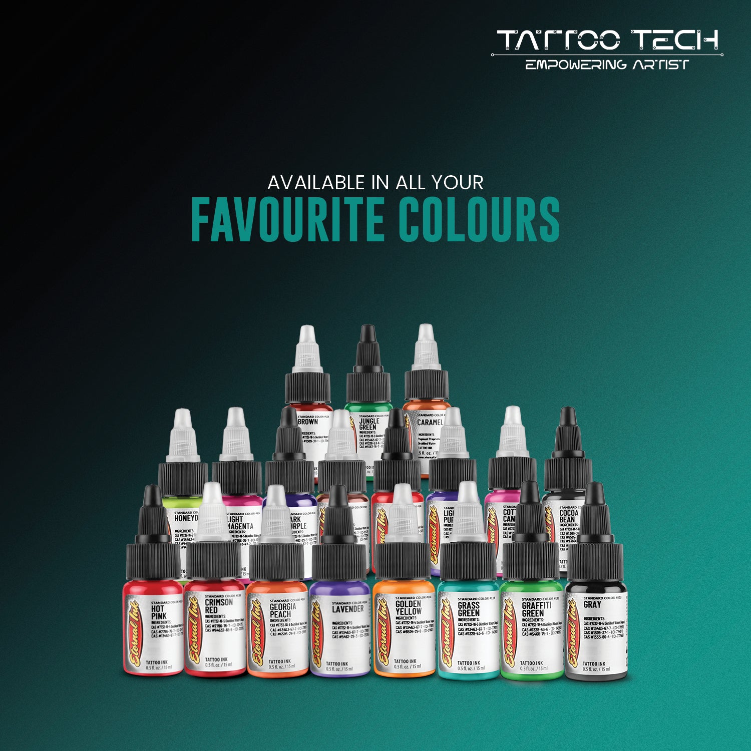 Eternal Tattoo Colors - Individual Bottles - 0.5oz