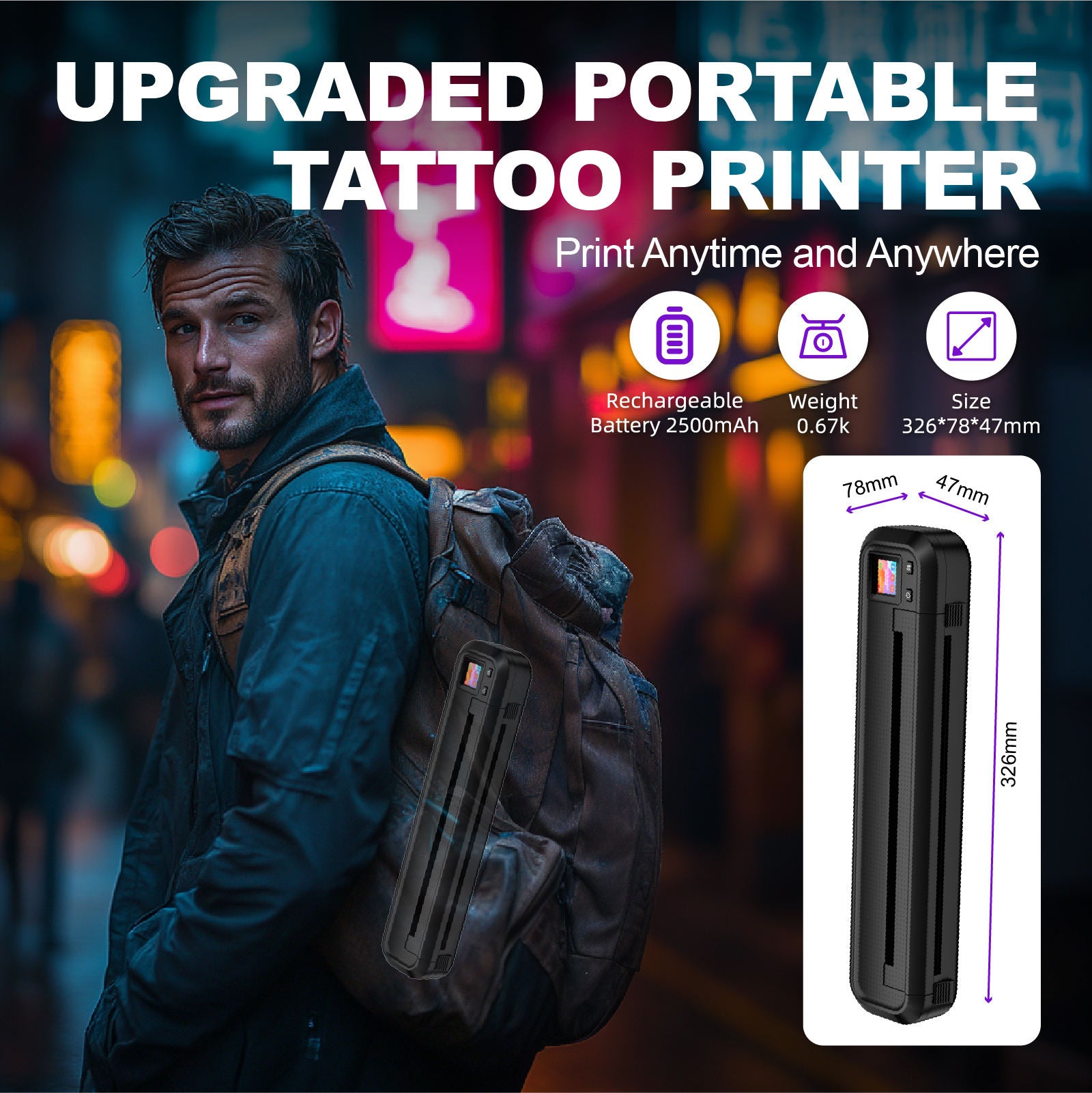 MHT-500 Stencil Wireless Thermal Tattoo Printer