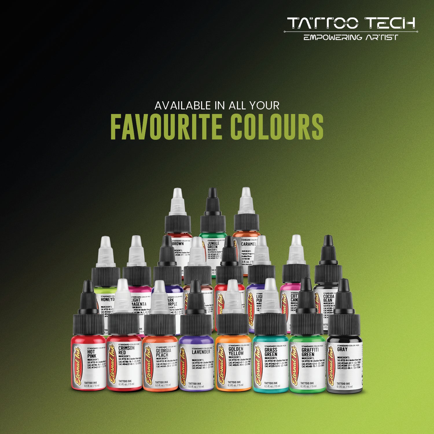 Eternal Tattoo Colors - Individual Bottles - 0.5oz