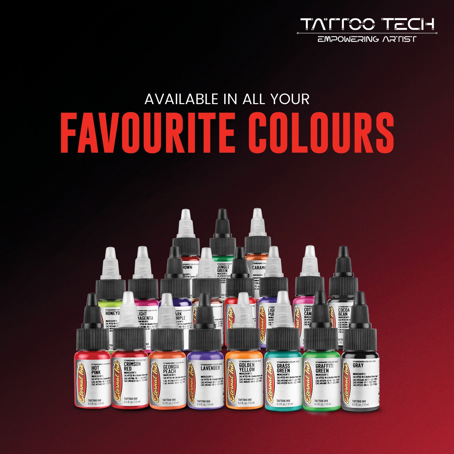 Eternal Tattoo Colors - Individual Bottles - 0.5oz