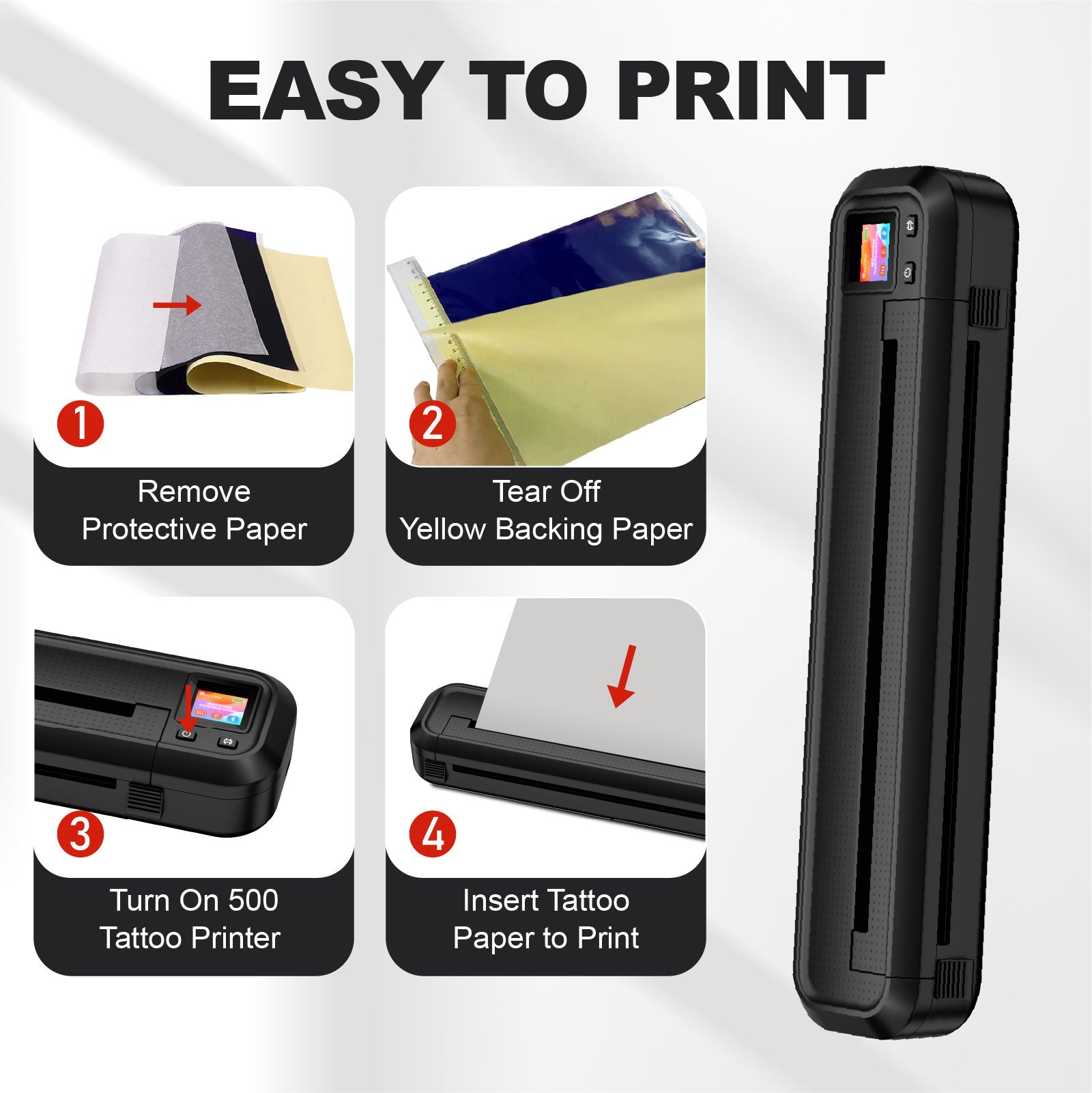 MHT-500 Stencil Wireless Thermal Tattoo Printer