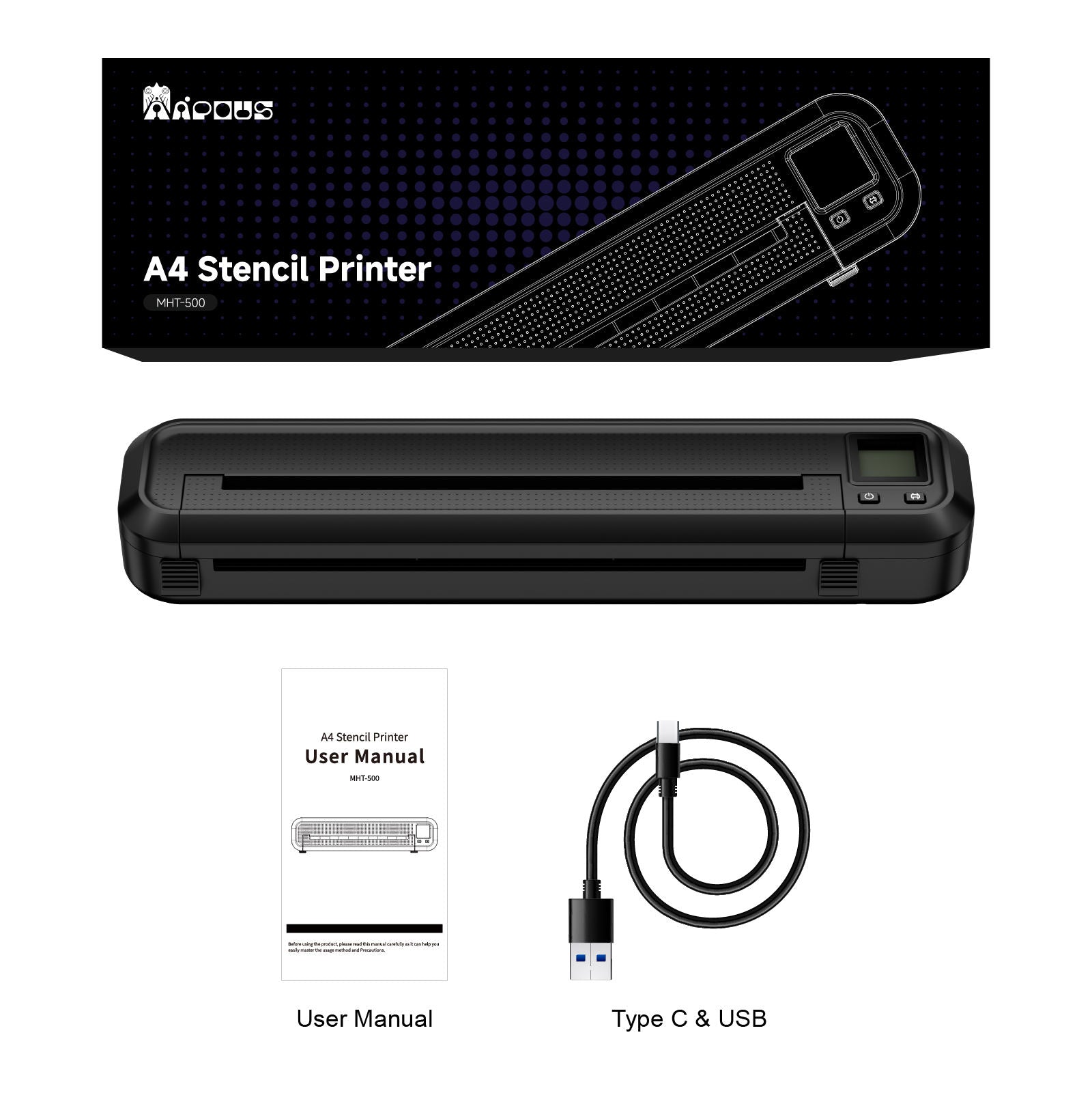 MHT-500 Stencil Wireless Thermal Tattoo Printer