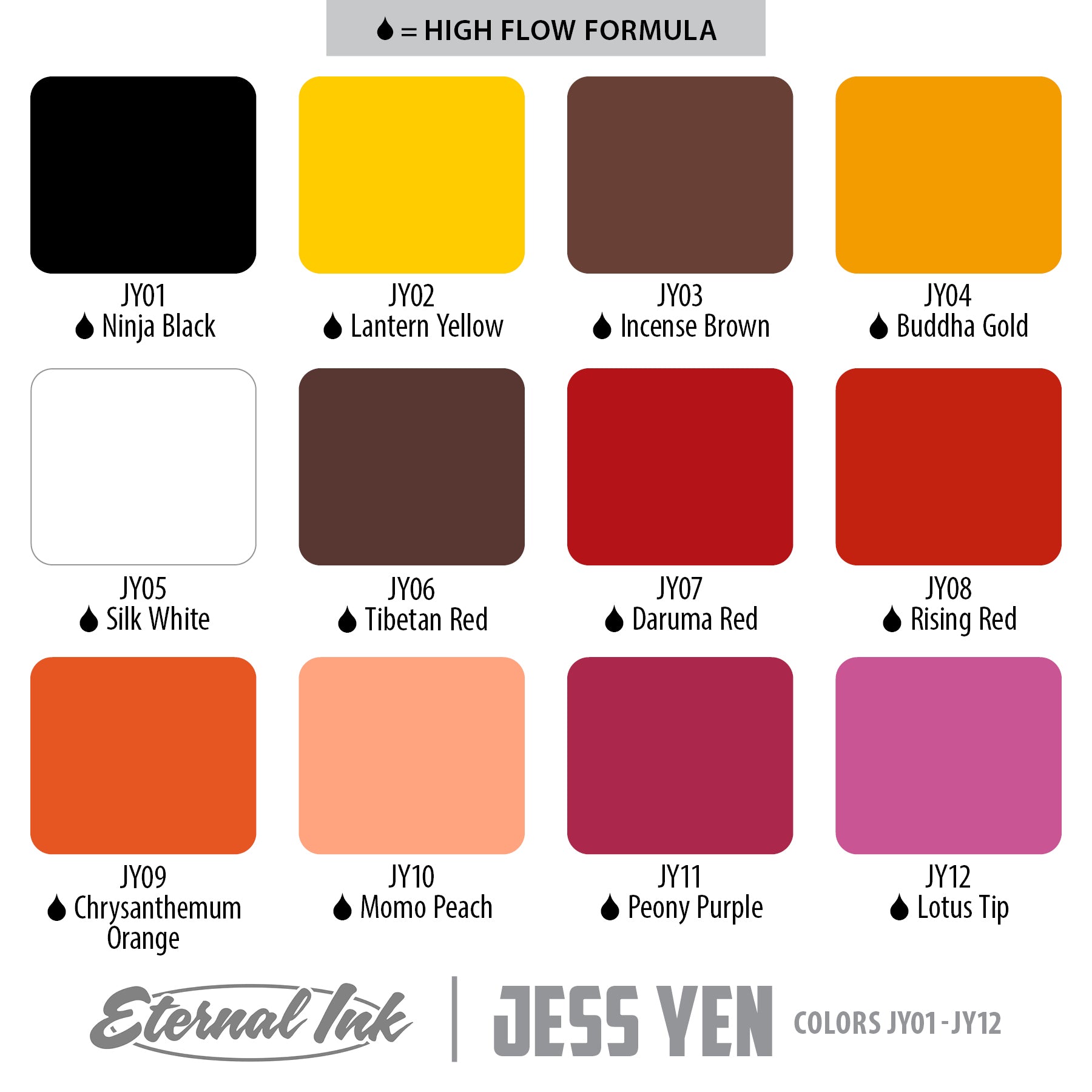 Eternal_multi colour tattoo Ink high formula
