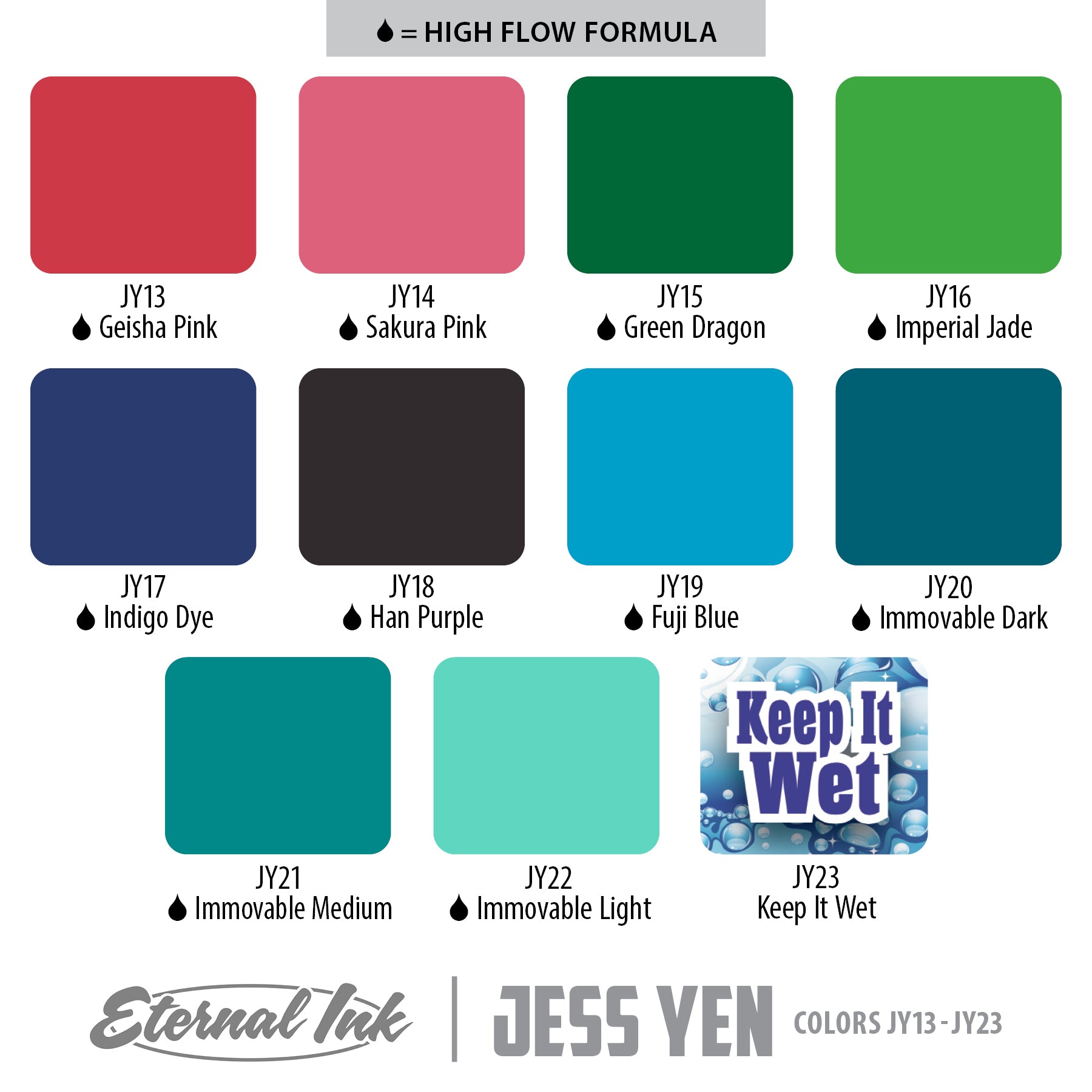Eternal_multi colour tattoo Ink high formula