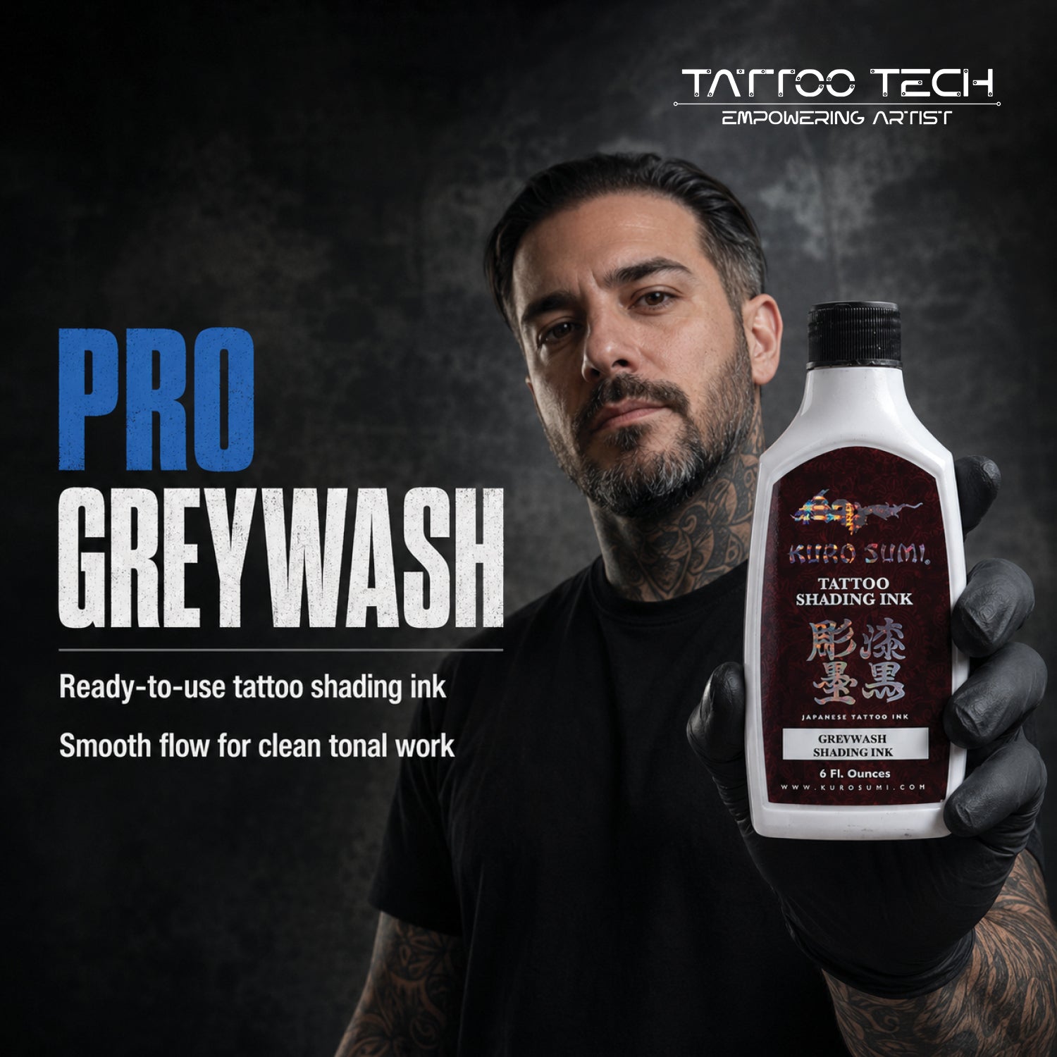 Kuro Sumi Premium Grey Wash Shading Tattoo Ink