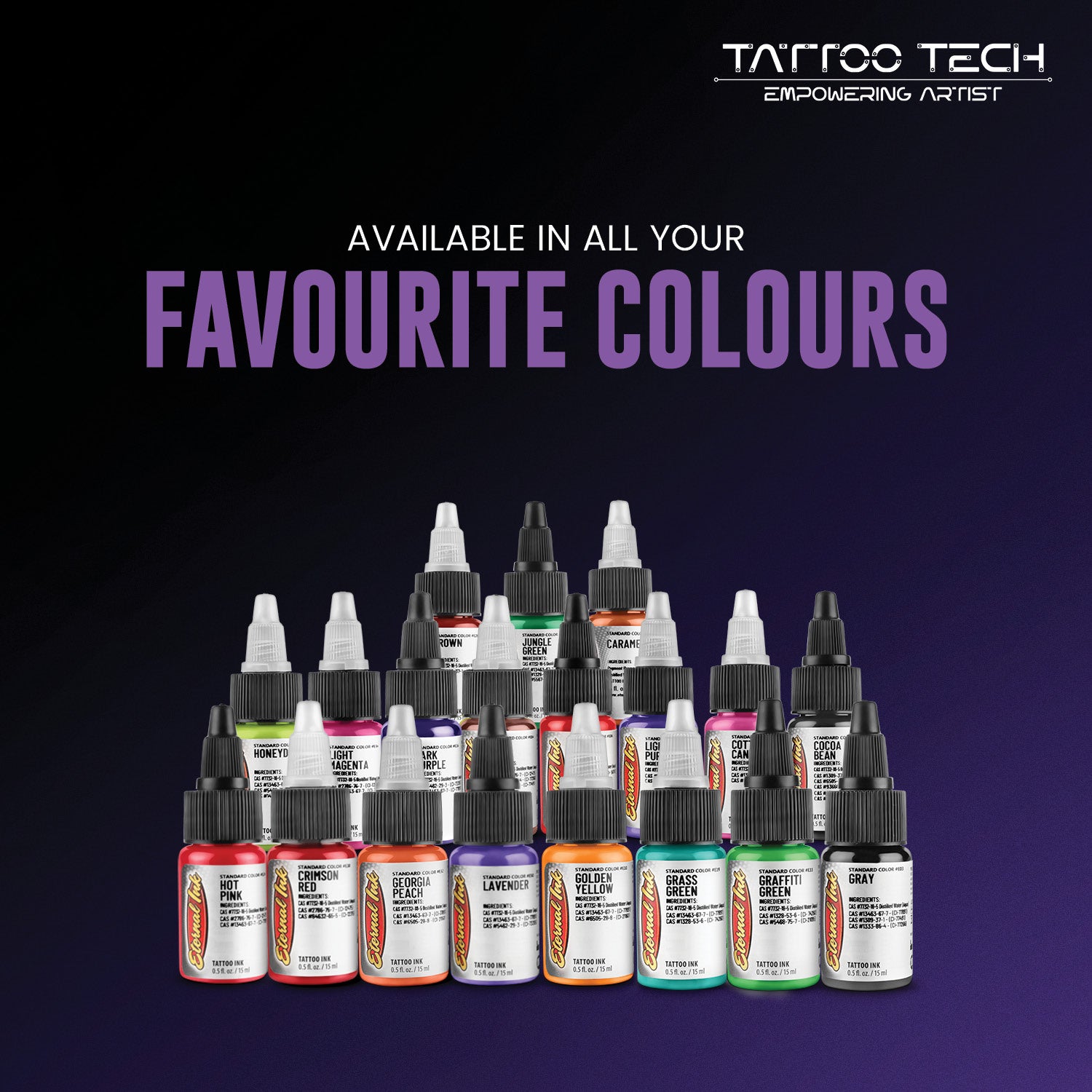 Eternal Tattoo Colors - Individual Bottles - 0.5oz