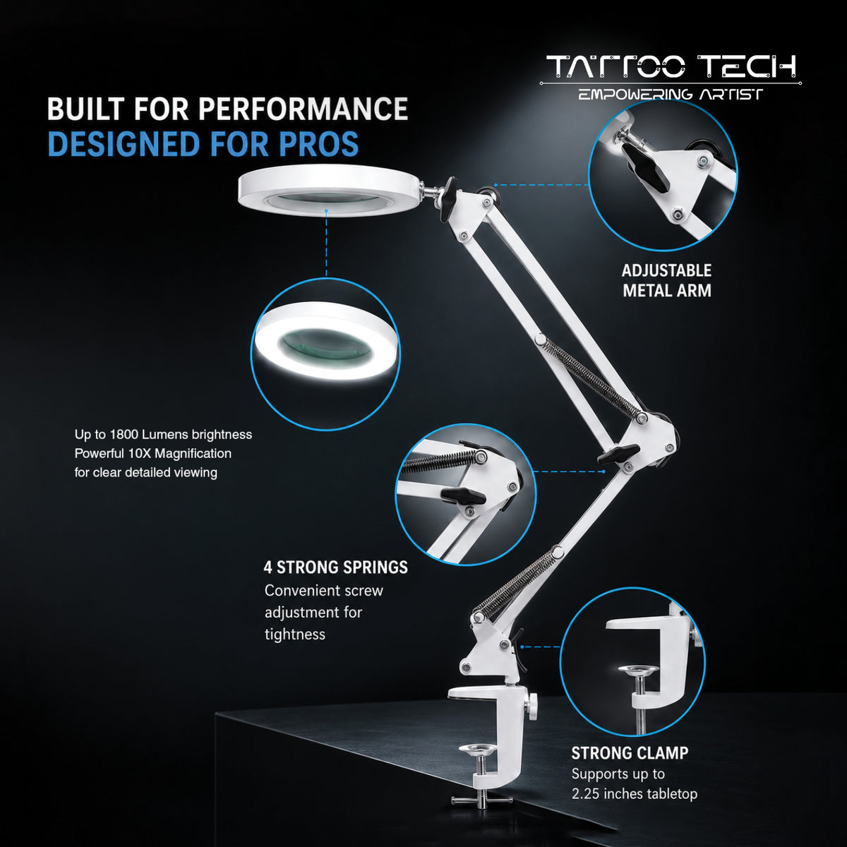 LED Magnifying Floor Lamp 2-in-1