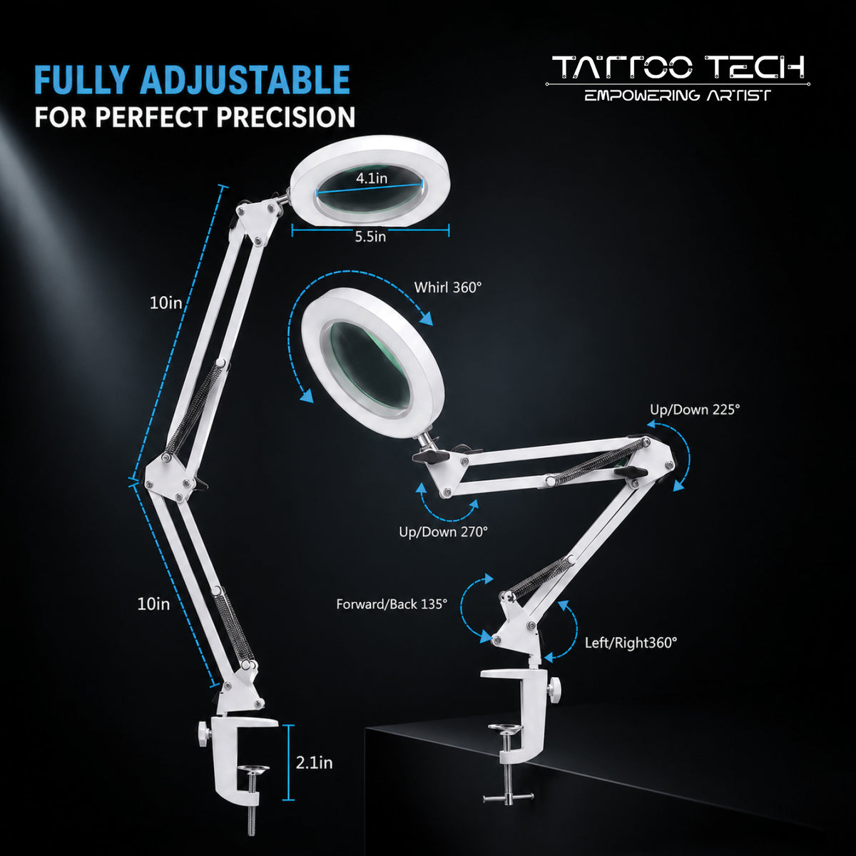 LED Magnifying Floor Lamp 2-in-1