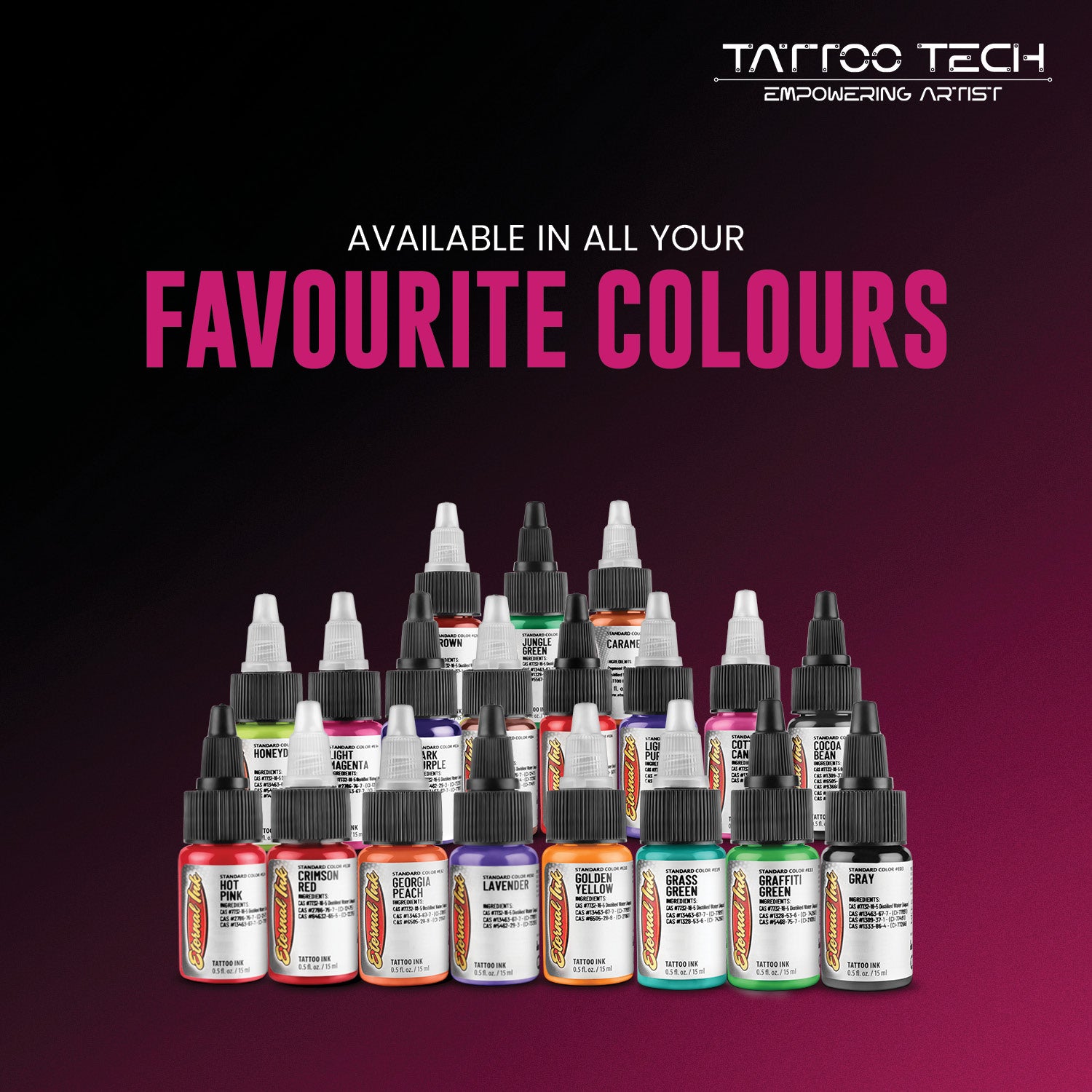 Eternal Tattoo Colors - Individual Bottles - 0.5oz