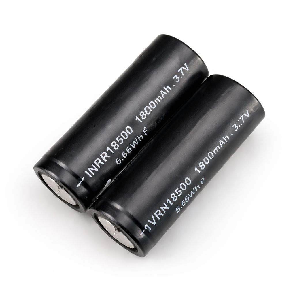 Two black cylindrical batteries for the tattoo machine