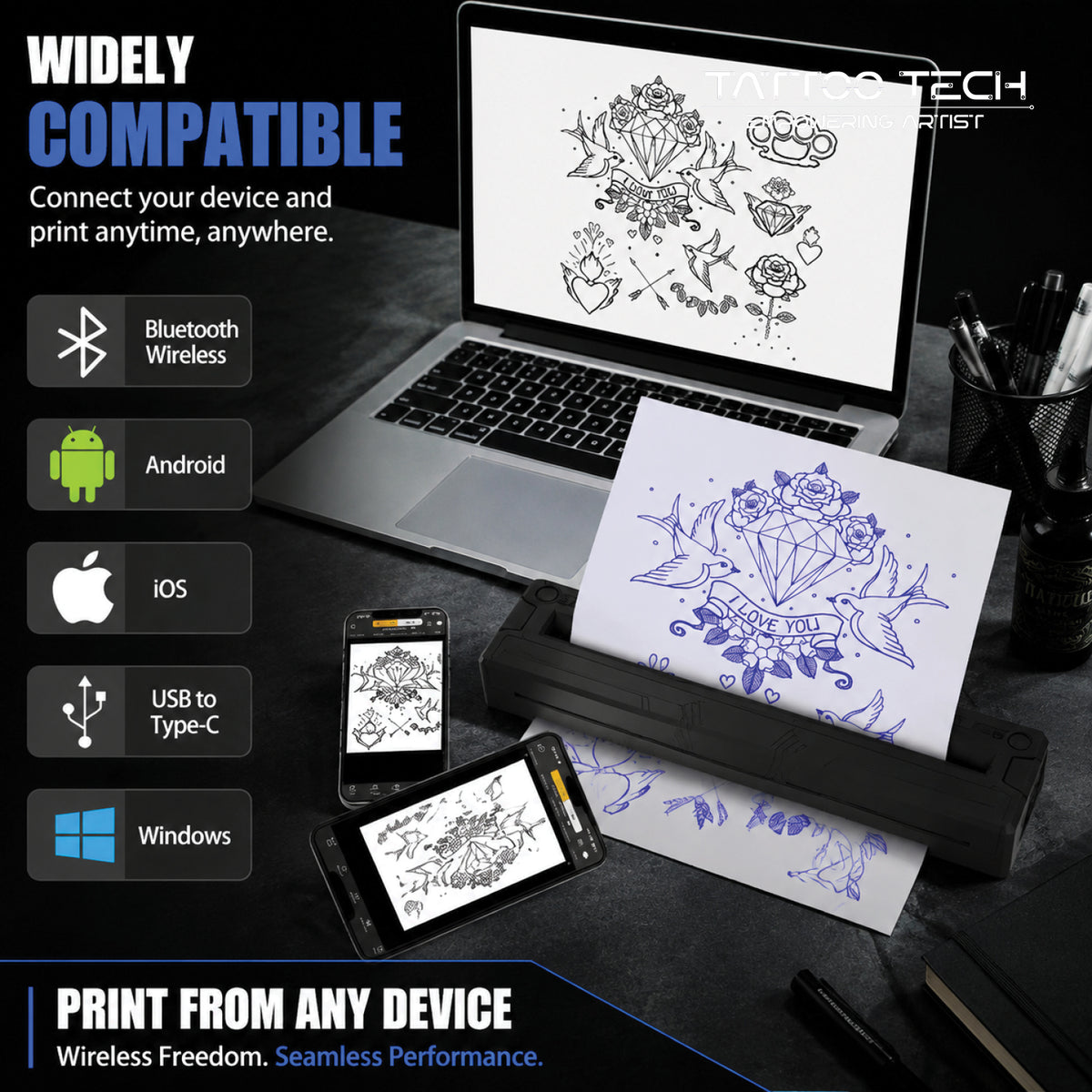 M8 Wireless Tattoo Transfer Printer