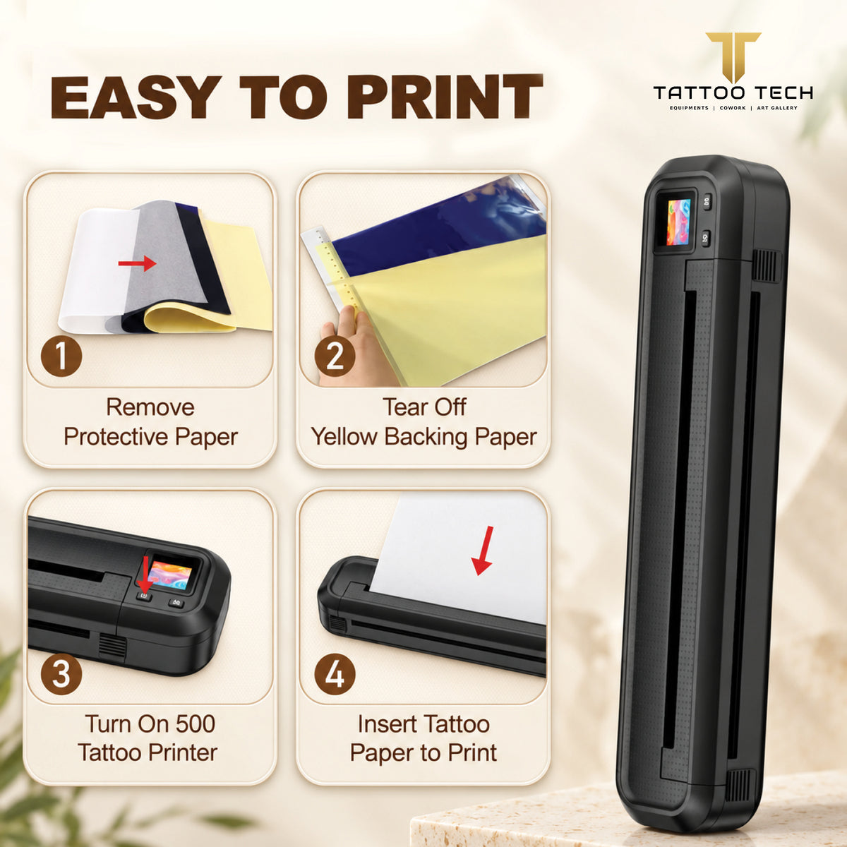 MHT-500 Stencil Wireless Thermal Tattoo Printer