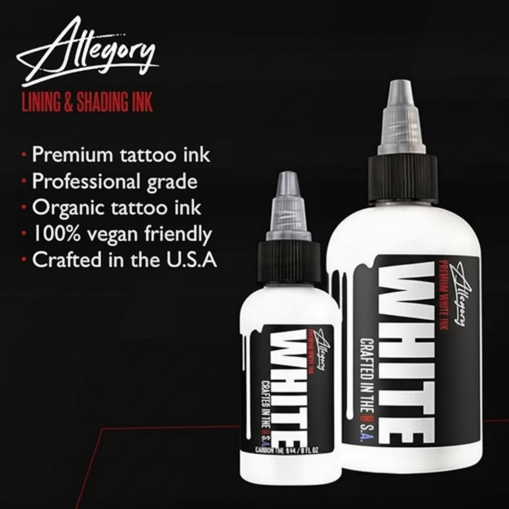 Allegory White Premium Lining and Shading Tattoo Ink -4oz