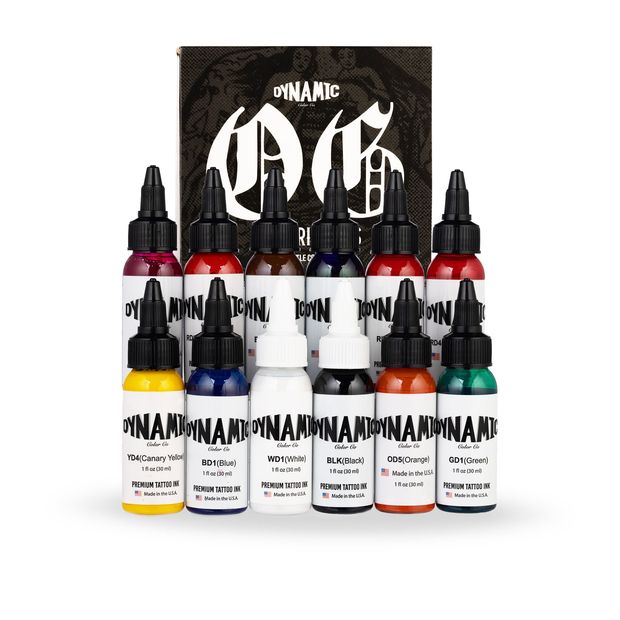 Dynamic Originals Tattoo Ink 12 Color Set - 1oz
